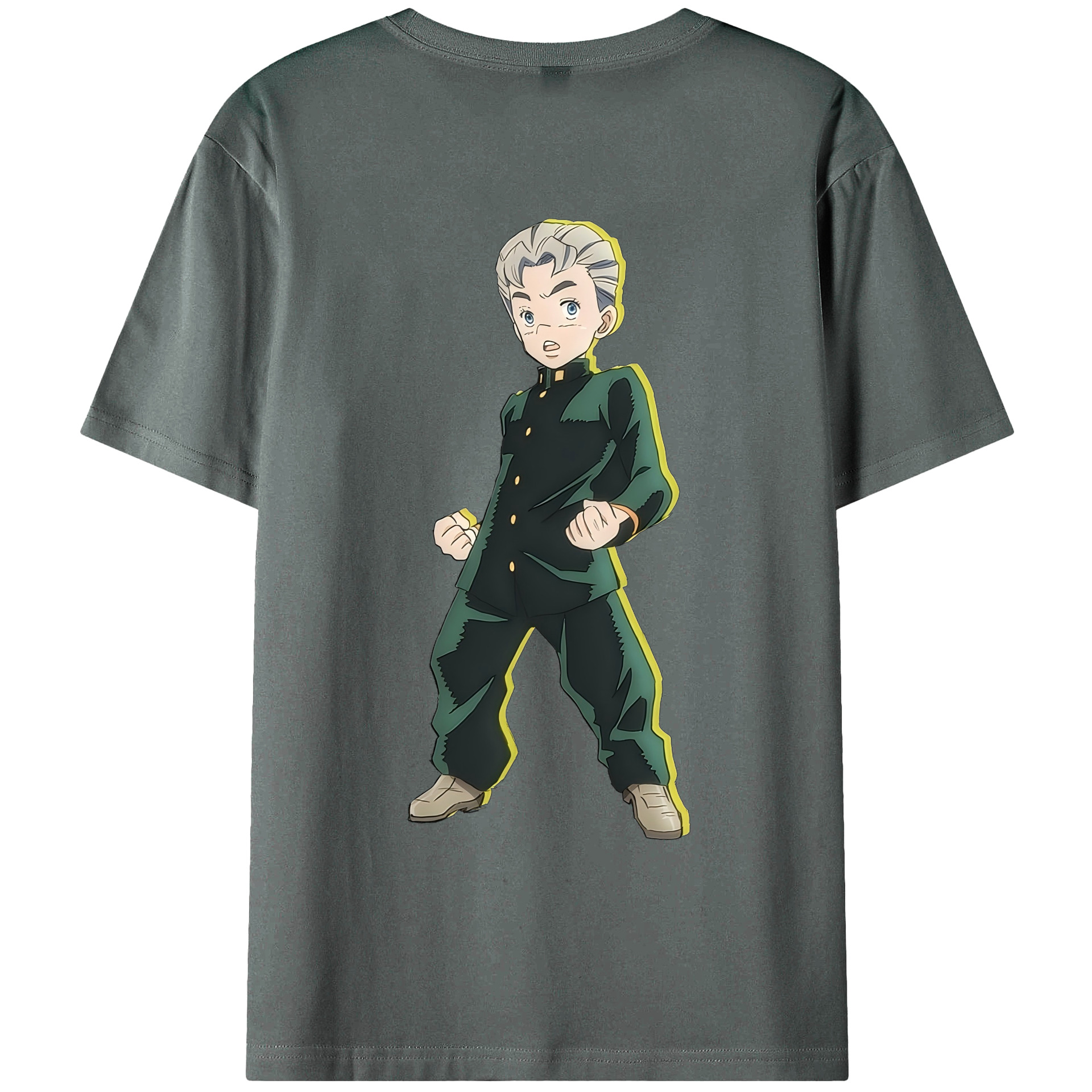 （画像用） ジョジョの奇妙な冒険 広瀨康一 JoJo's Bizarre Adventure Hirose Koichi 綿100％ メンズ半袖Tシャツ（バックプリント） 通気性